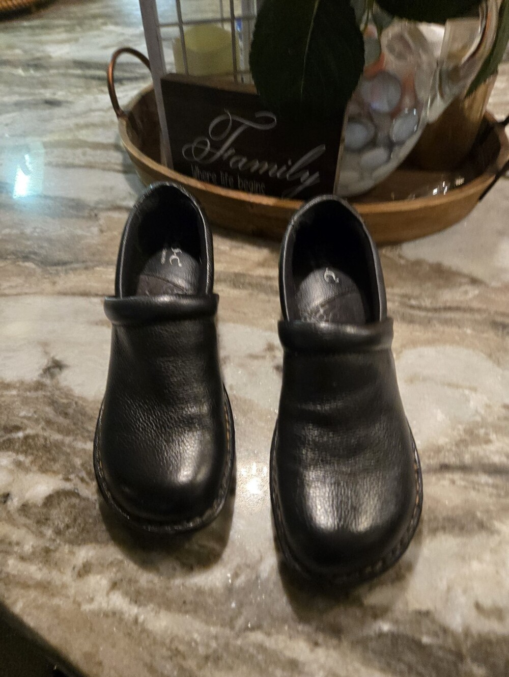 BOC  Black Slip-On Leather Shoes